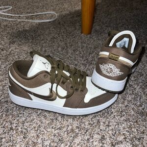 Nike Air Jordan Olive and White Sneakers